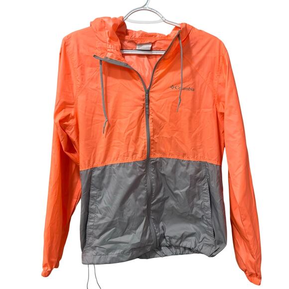Columbia Women's Center Ridge Windbreaker Jacket Coral/Gray Sz Small - Picture 2 of 8